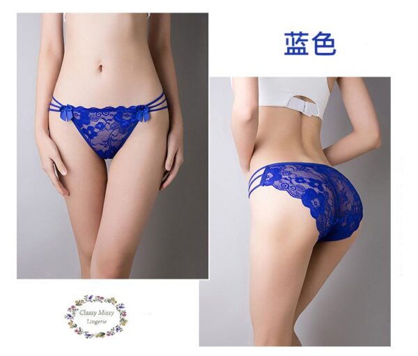 Floral Lace Double Strap Low-Rise Panties/花卉蕾丝双细带低腰内裤 【FL809】 - Image 2