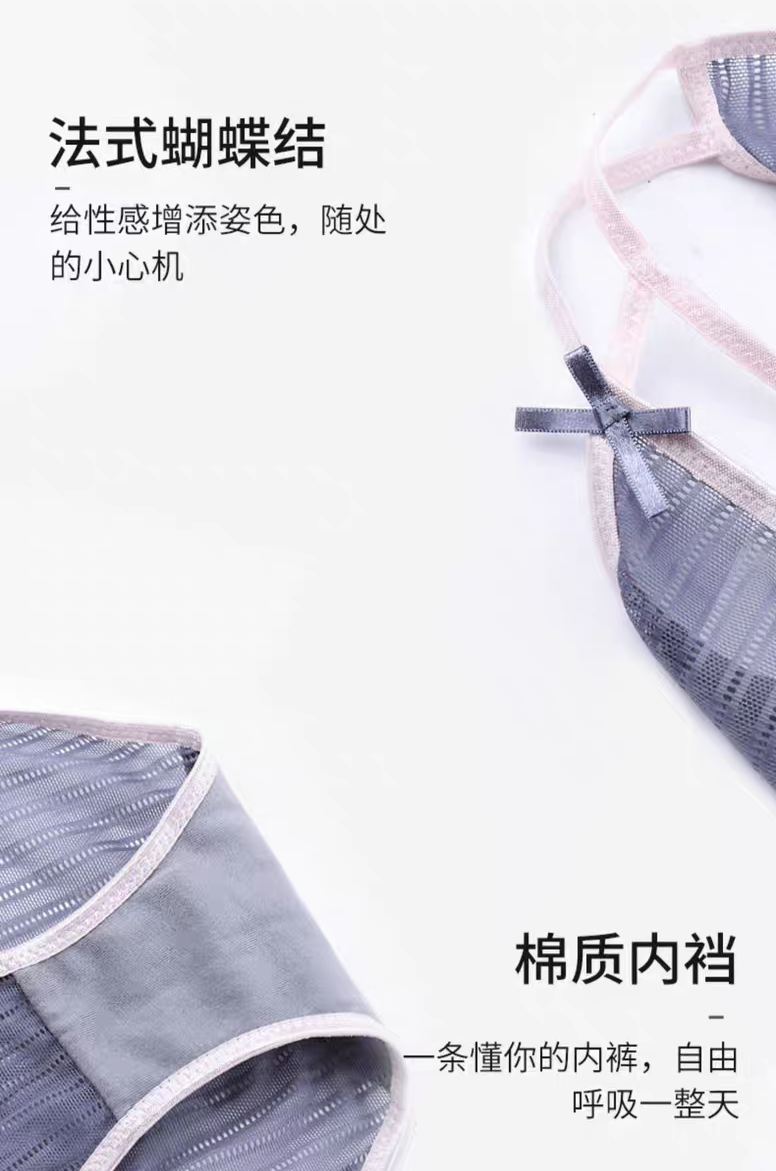 Ice Silk Semi-Transparent Low Waist Panties/冰丝镂空低腰内裤 【IS405】 - Image 6