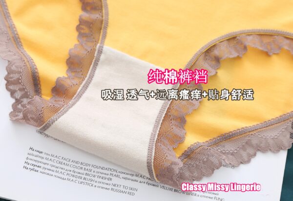 Mid Waist Lace Sweet Lady Antibacterial Panties/中腰蕾丝甜美少女抗菌内裤【PC613】 - Image 9