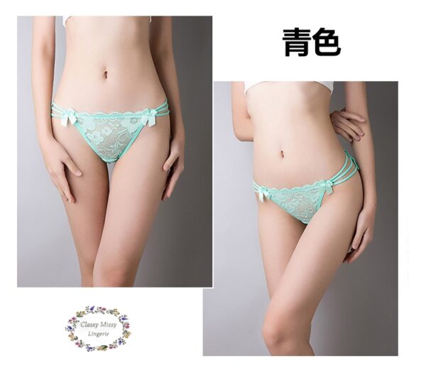 Floral Lace Double Strap Low-Rise Panties/花卉蕾丝双细带低腰内裤 【FL809】 - Image 3