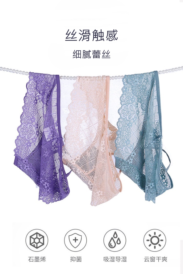 Simple Sexy Low Waist Lace Panties/简约镂空蕾丝低腰内裤【FL819】 - Image 5