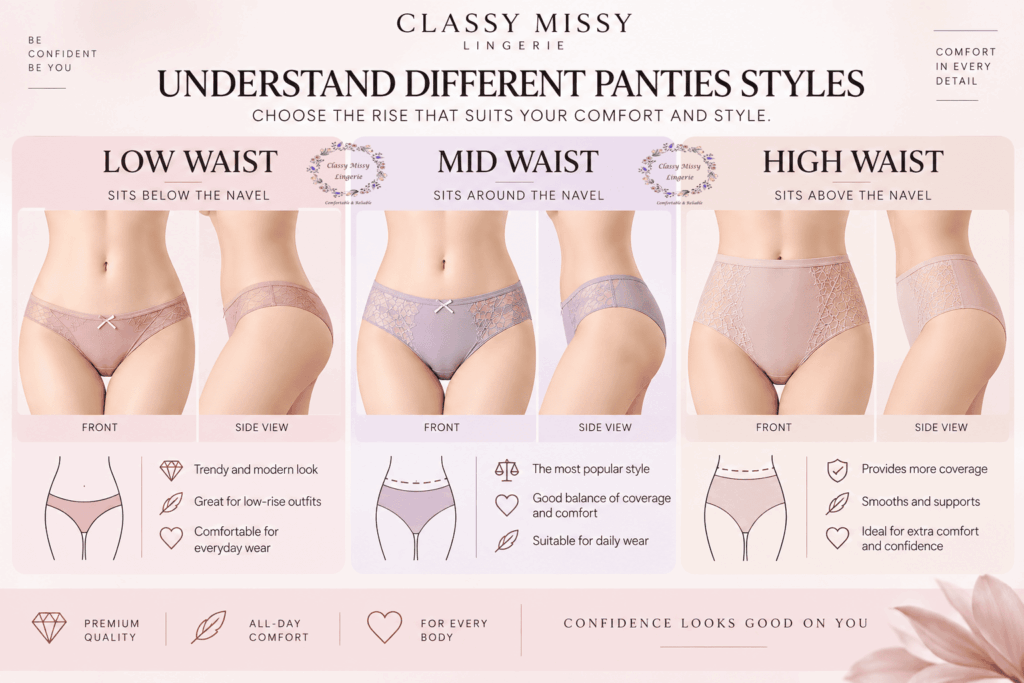 Low, mid and high waist panties styles – Classy Missy Lingerie